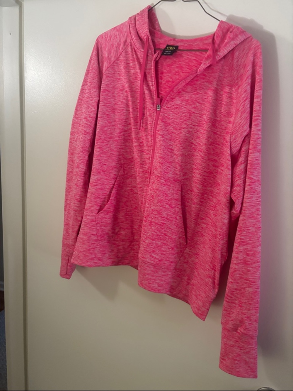 Avia Pink Heathered Utility Hoodie Jacket